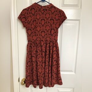 Xhilaration Red and Black Midi Dress